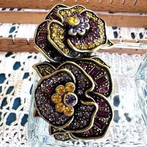 Heidi Daus “ A Pleasing Pansy” corsage clamper bracelet EUC